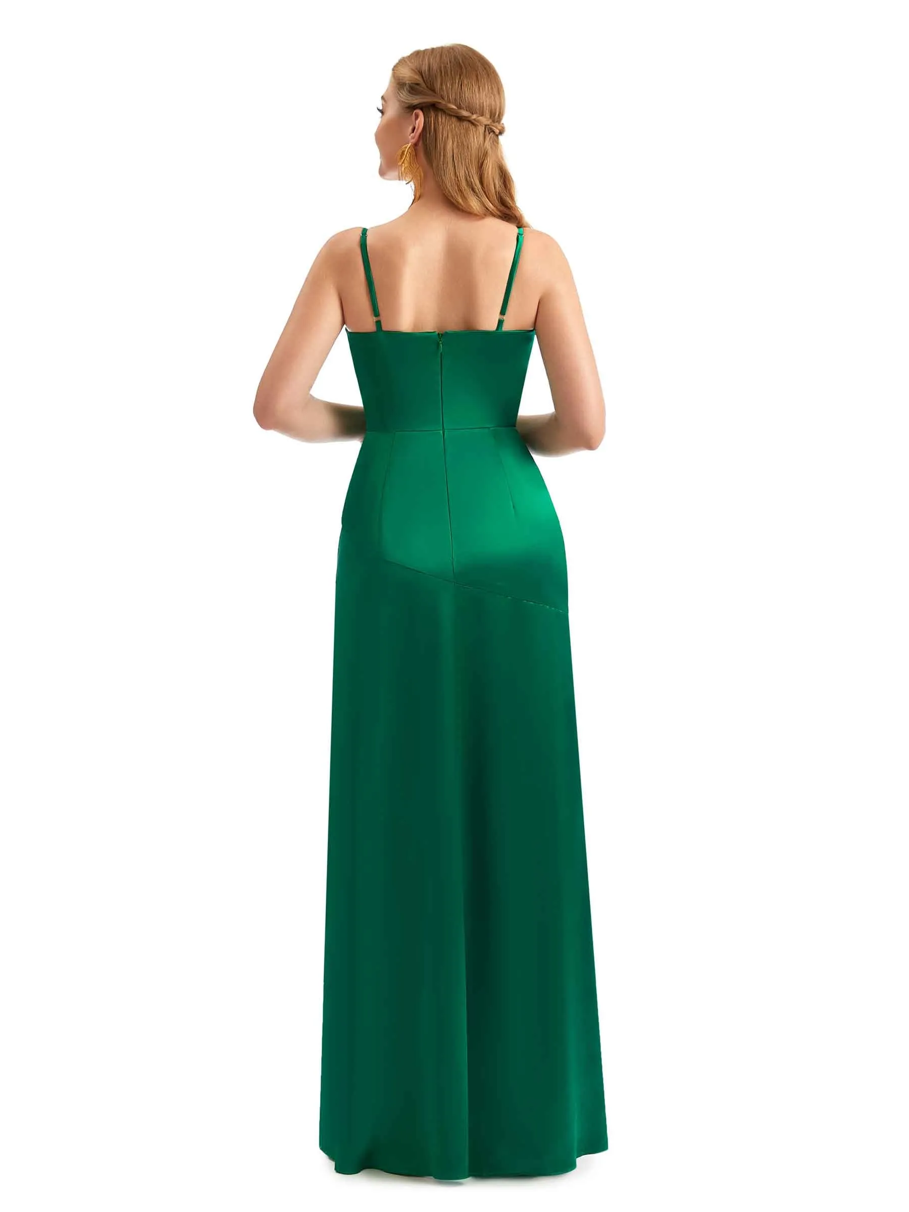 Casual Boho Scoop Cowl Neck Satin Bridesmaid Dresses sold by ChicSew product image thumbnail 4