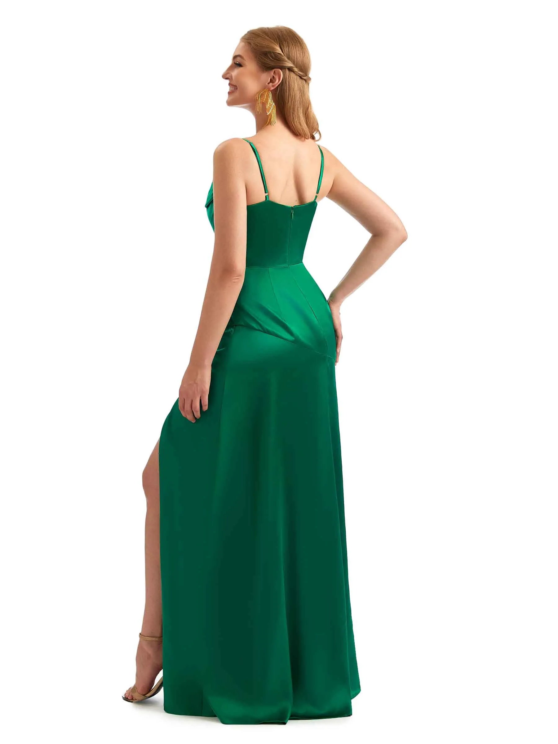 Casual Boho Scoop Cowl Neck Satin Bridesmaid Dresses sold by ChicSew product image thumbnail 5