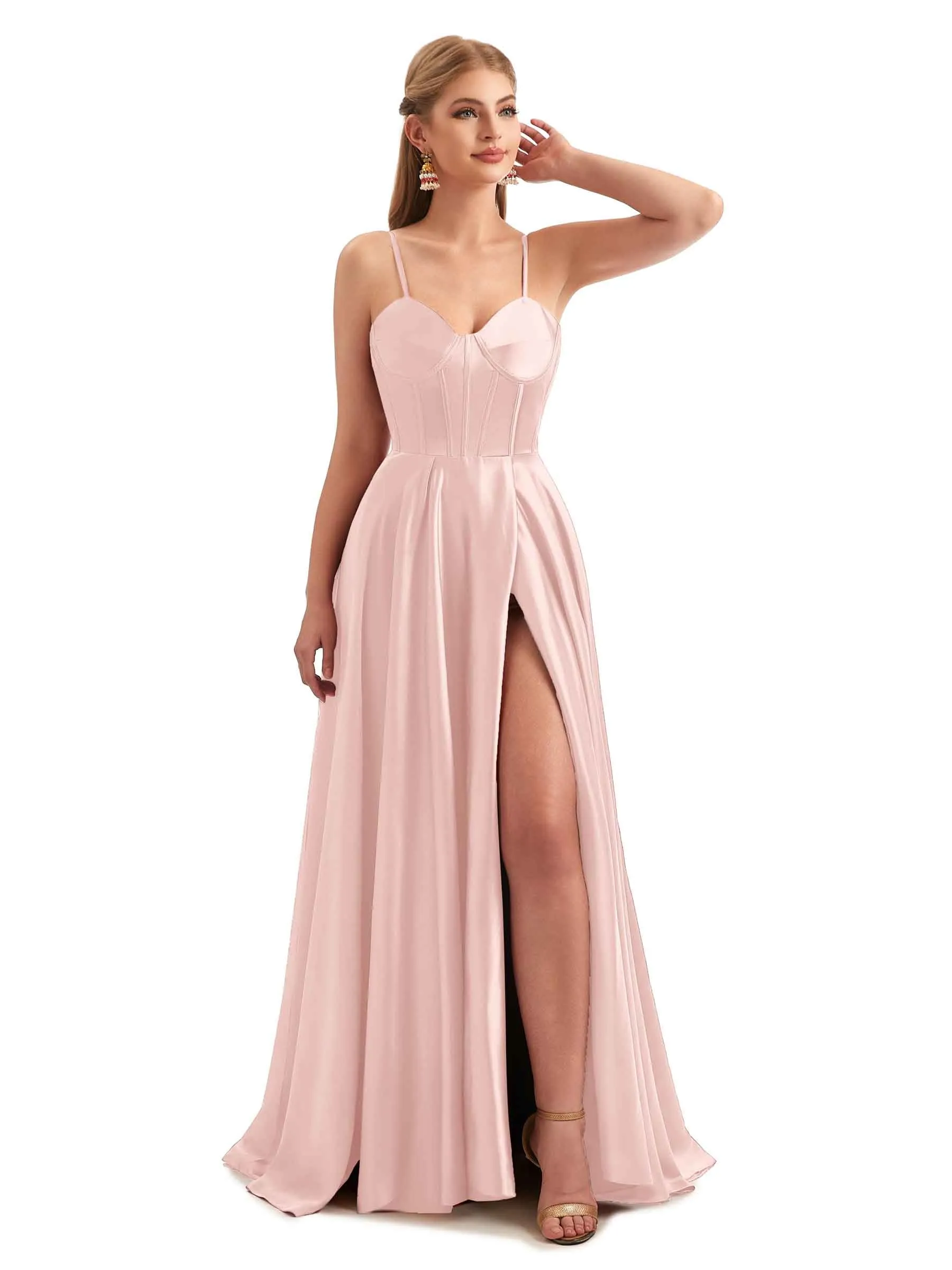 Formal Boho A-Line Satin Gown For Bridesmaids sold by ChicSew
