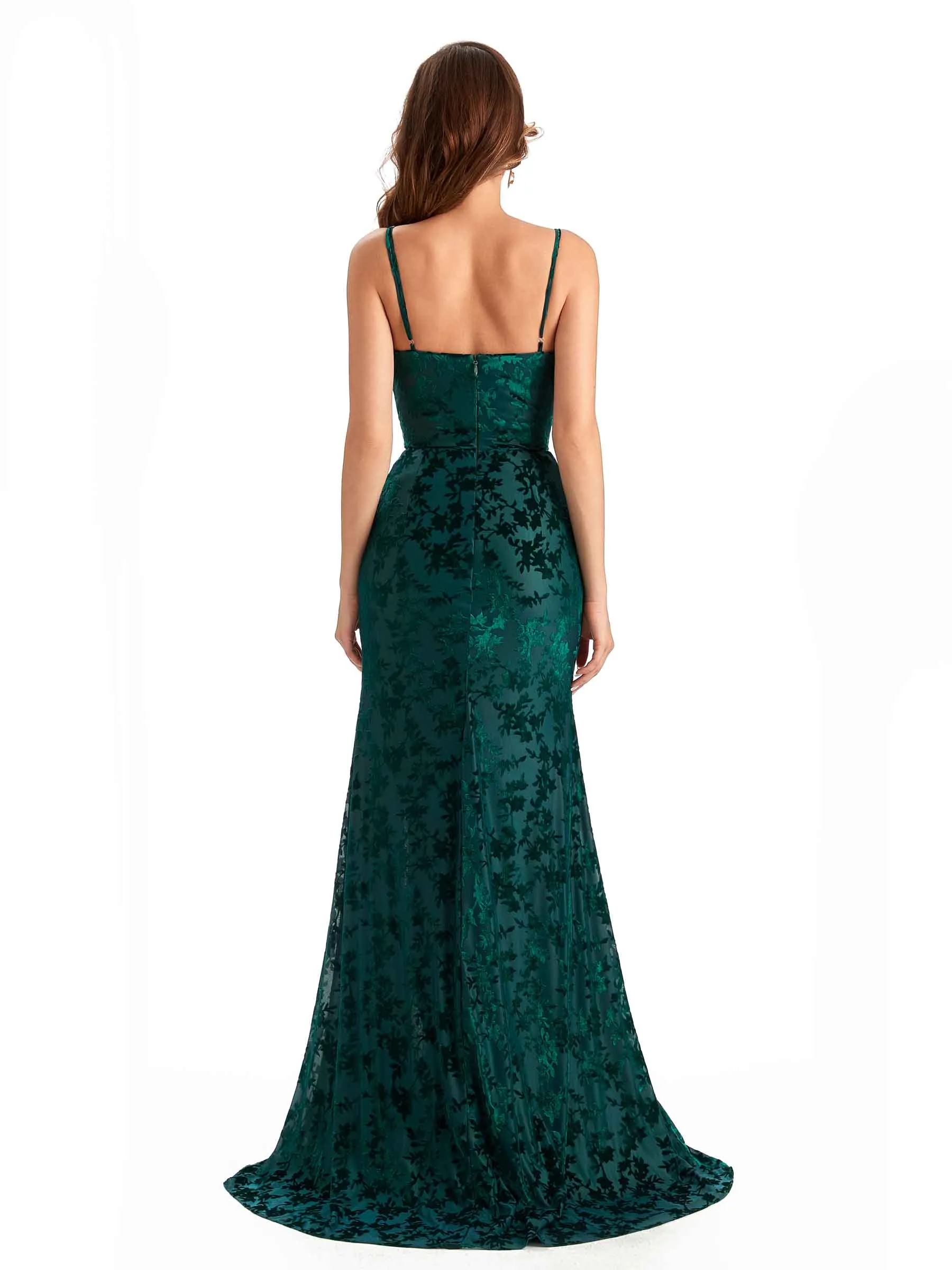 Long Winter Floral Velvet Bridesmaid Dresses sold by ChicSew product image thumbnail 3