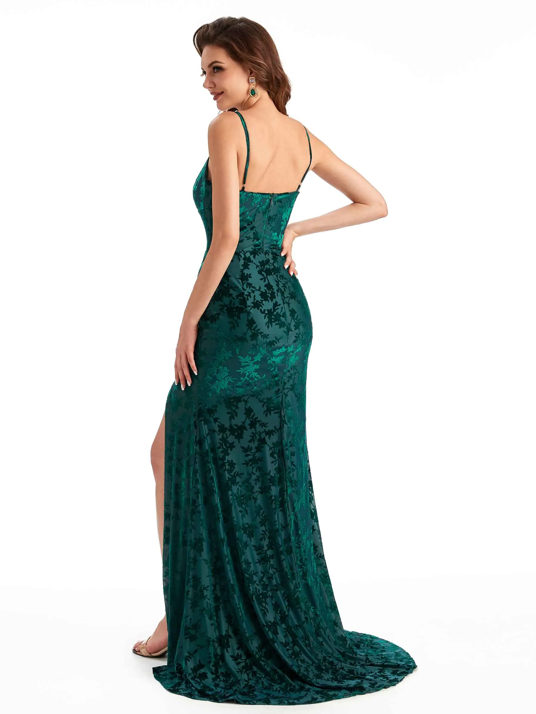 Long Winter Floral Velvet Bridesmaid Dresses sold by ChicSew product image thumbnail 5