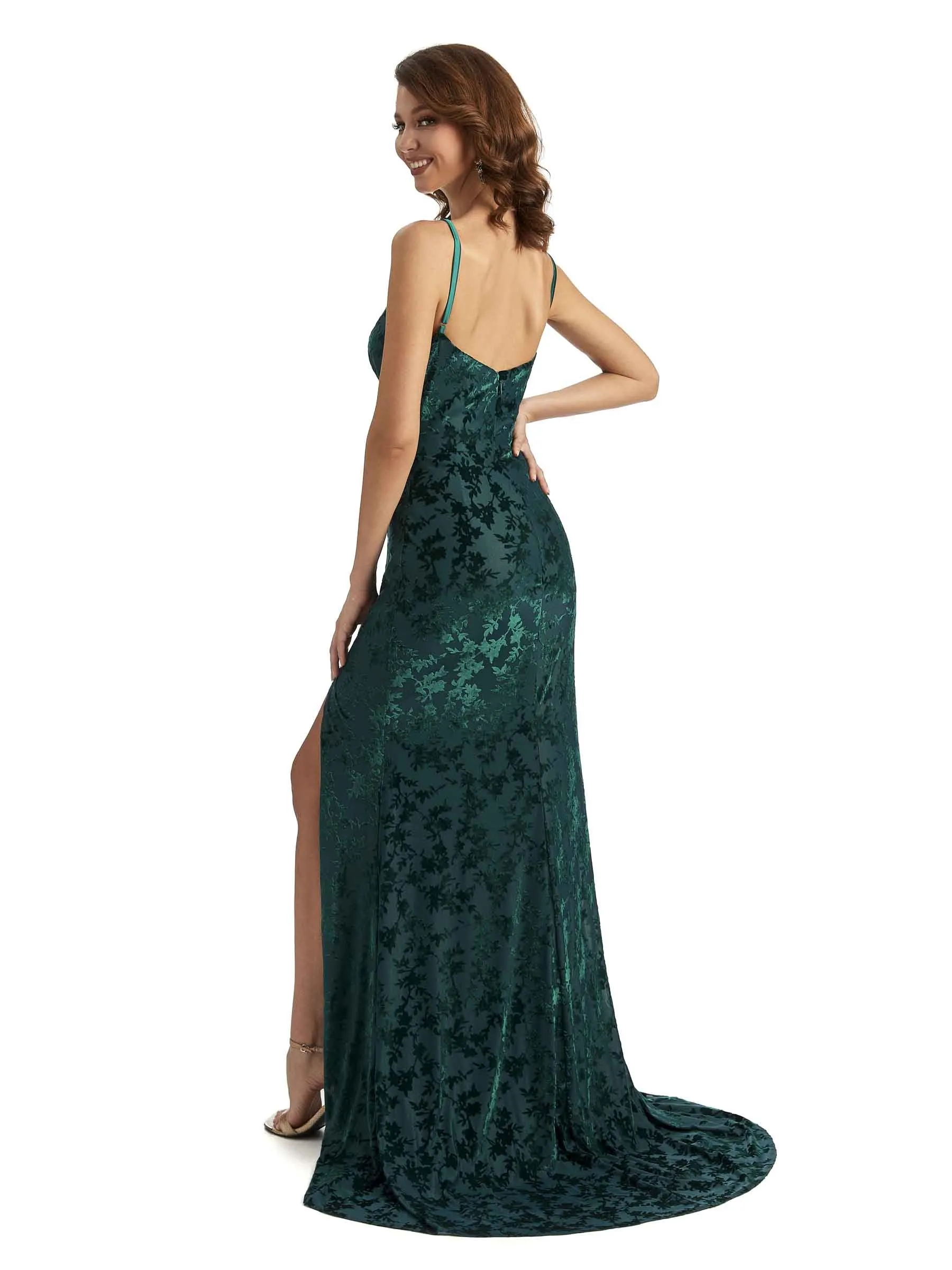 V-neck Mermaid Winter Velvet Bridesmaid Dresses sold by ChicSew product image thumbnail 5