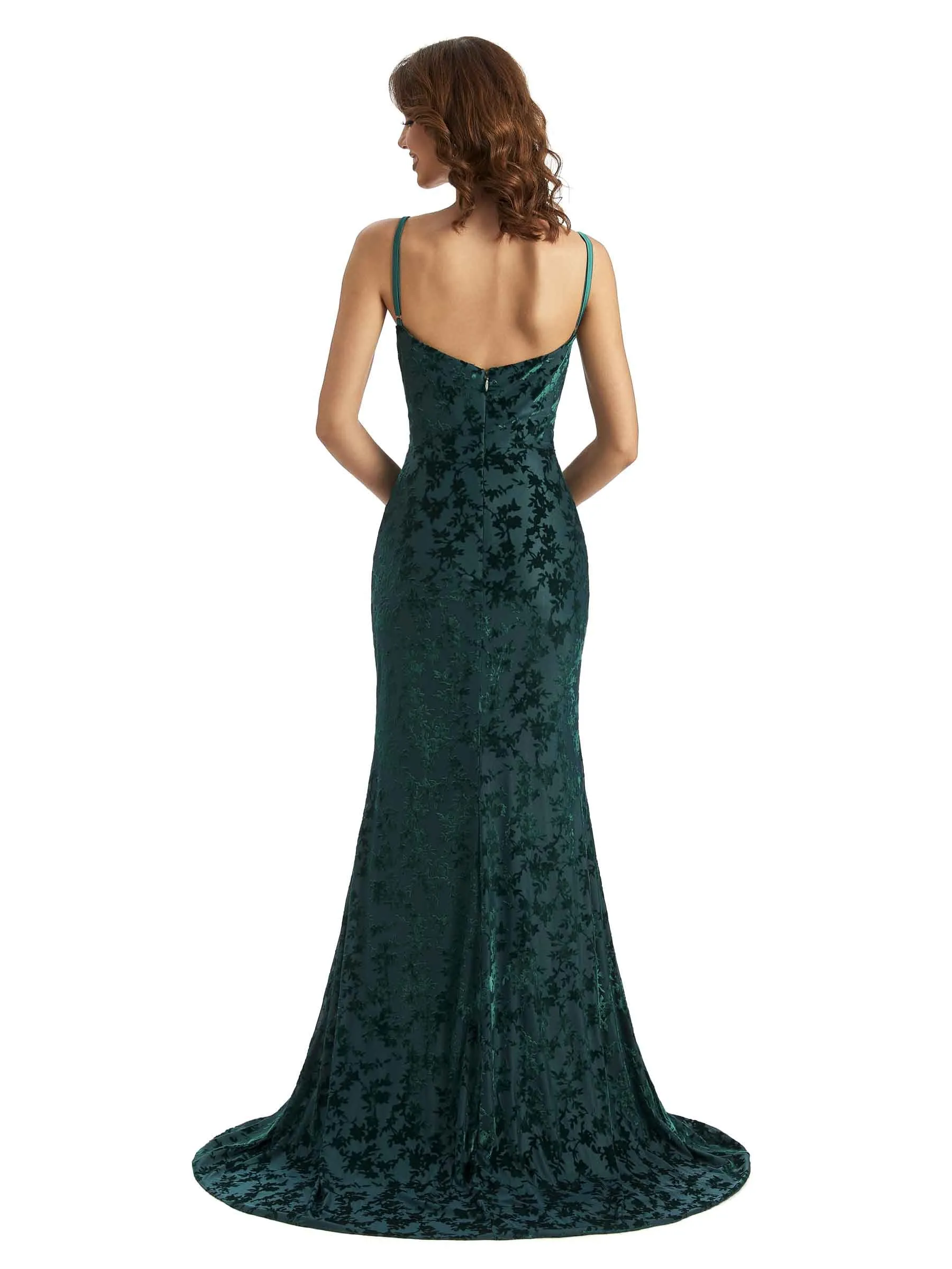V-neck Mermaid Winter Velvet Bridesmaid Dresses sold by ChicSew product image thumbnail 3