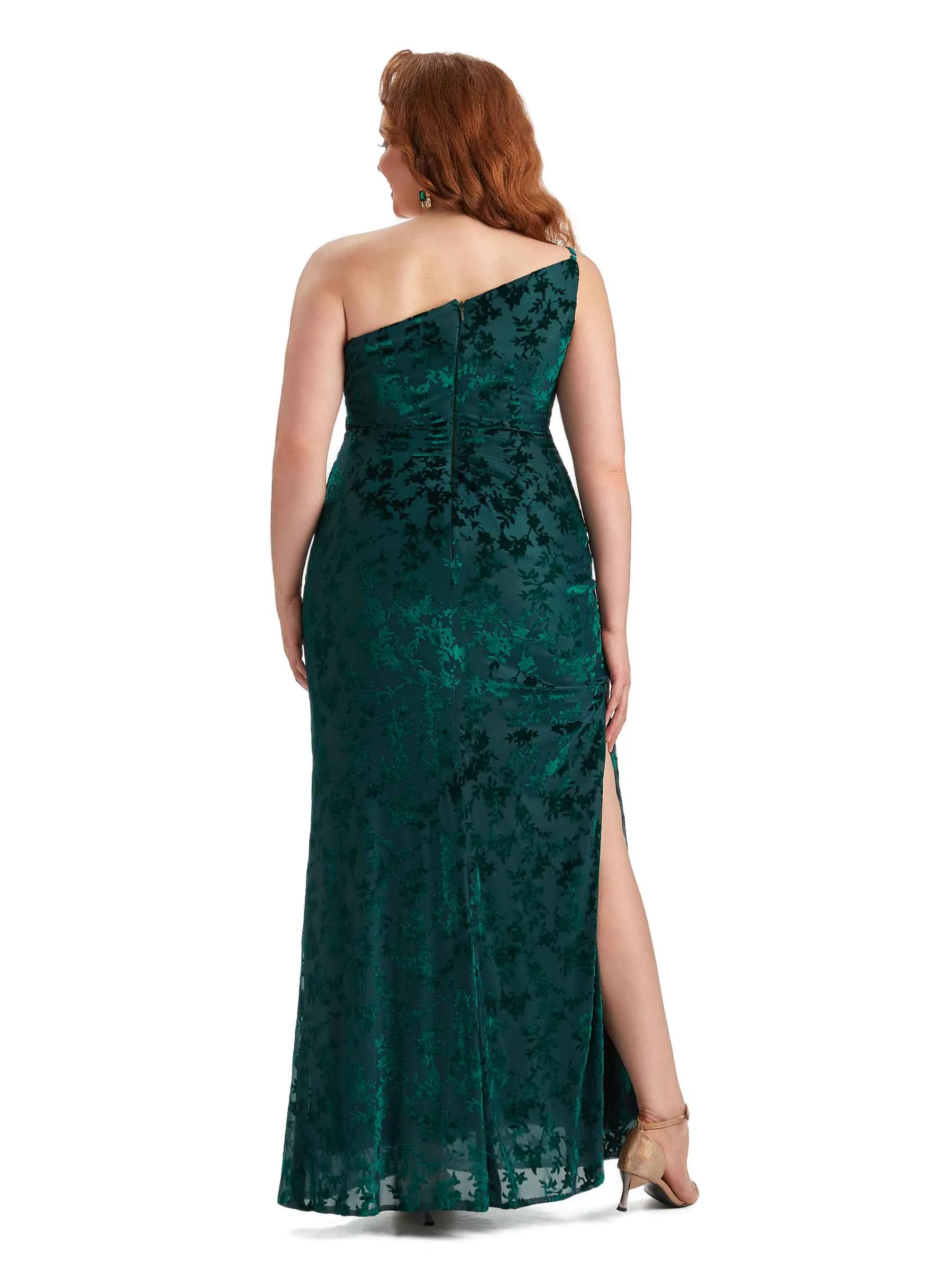 Plus Size Winter Side Slit Velvet Bridesmaid Dresses sold by ChicSew product image thumbnail 3