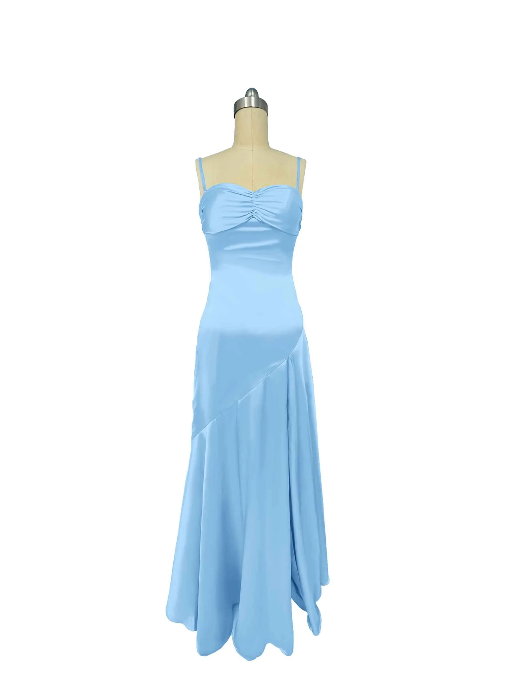 Summer Satin Spaghetti Straps Sheath Bridesmaid Dresses sold by ChicSew product image thumbnail 5
