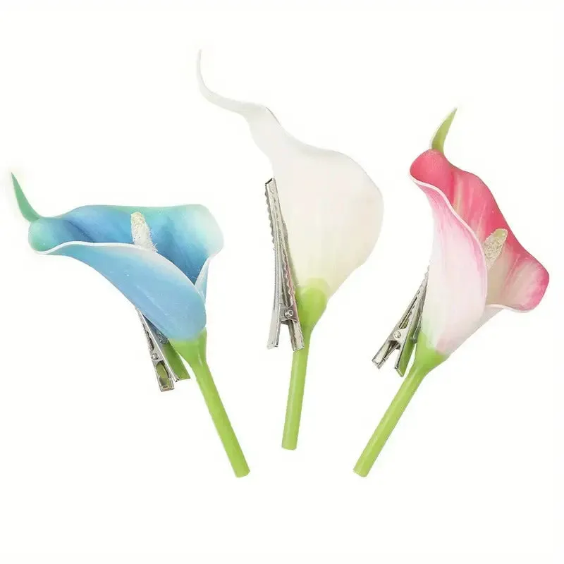 Artificial Calla Lily Hair Clip – Summer Beach Vacation Style sold by ChicSew product image thumbnail 5