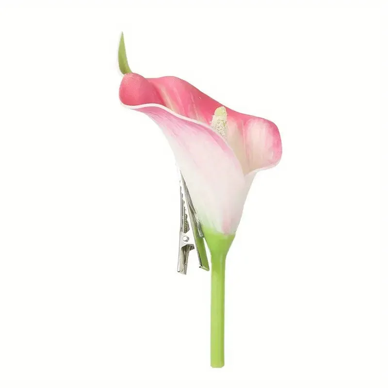 Artificial Calla Lily Hair Clip – Summer Beach Vacation Style sold by ChicSew product image thumbnail 4
