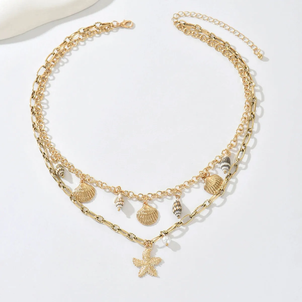 Bohemian Pearl & Shell Choker Necklace – Beachy Layering Piece sold by ChicSew product image thumbnail 2