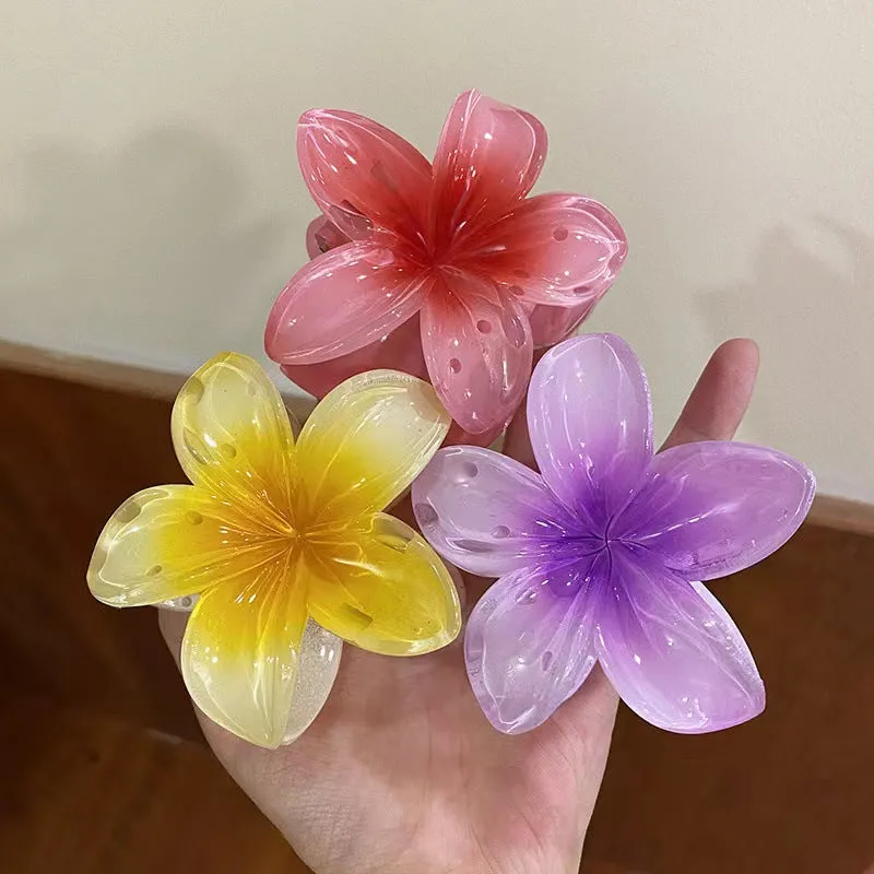 Summer Frangipani Hair Clip – Romantic Flower Hair Claw for Updos sold by ChicSew product image thumbnail 2