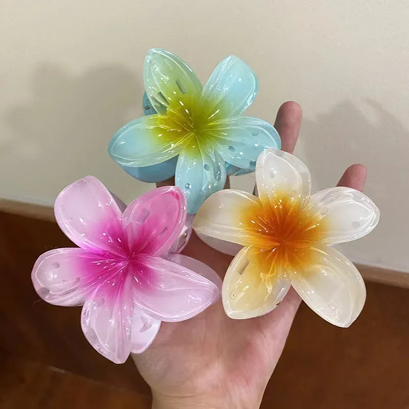 Summer Frangipani Hair Clip – Romantic Flower Hair Claw for Updos sold by ChicSew product image thumbnail 3