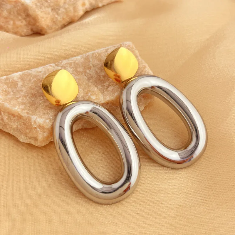 Stainless Gold Silver Color Matching Earrings CN48 sold by ChicSew