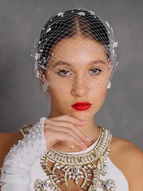 Elegant Simple Sweet Vintage Pearls Bridal Veil, VA15 made by ChicSew