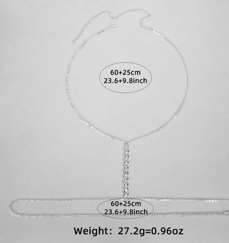 Love Rhinestone Chest Chain Fashion Sexy Bikini Chest Chain Body Chain CN08 sold by ChicSew product image thumbnail 4