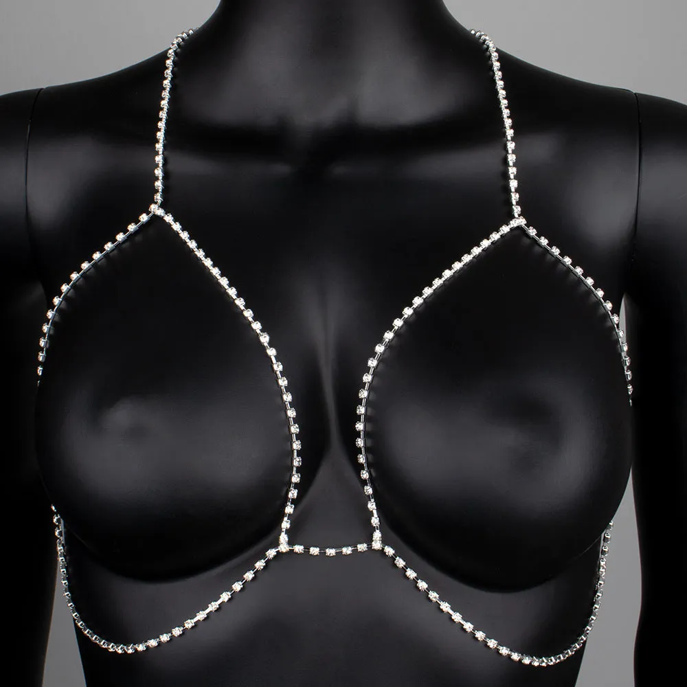Beach Diamond Chain Chest Chain Sexy Rhinestone Neck Body Chain Bikini Chest Chain CN05 sold by ChicSew product image thumbnail 3