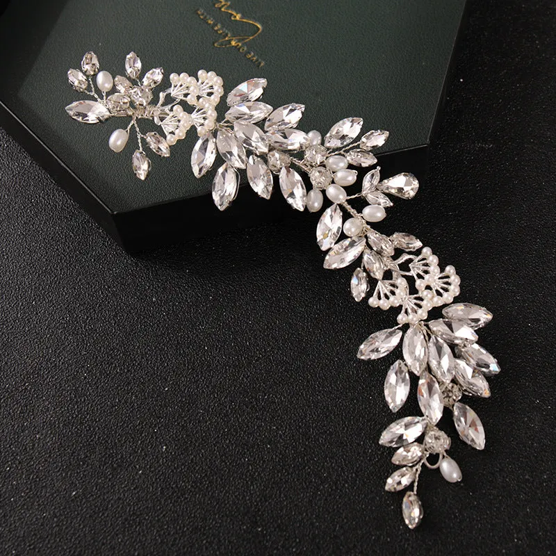 New Bride Rhinestone Pearl Hairband Accessories Wedding Dress Hair Accessories CN24 sold by ChicSew
