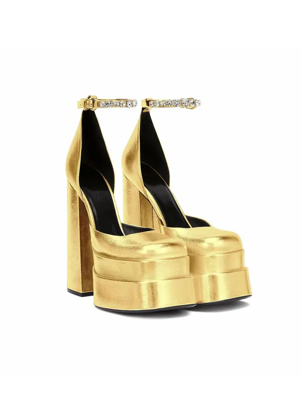 Womens Platform Wedding Shoes High Heel Party Evening Sandals sold by ChicSew