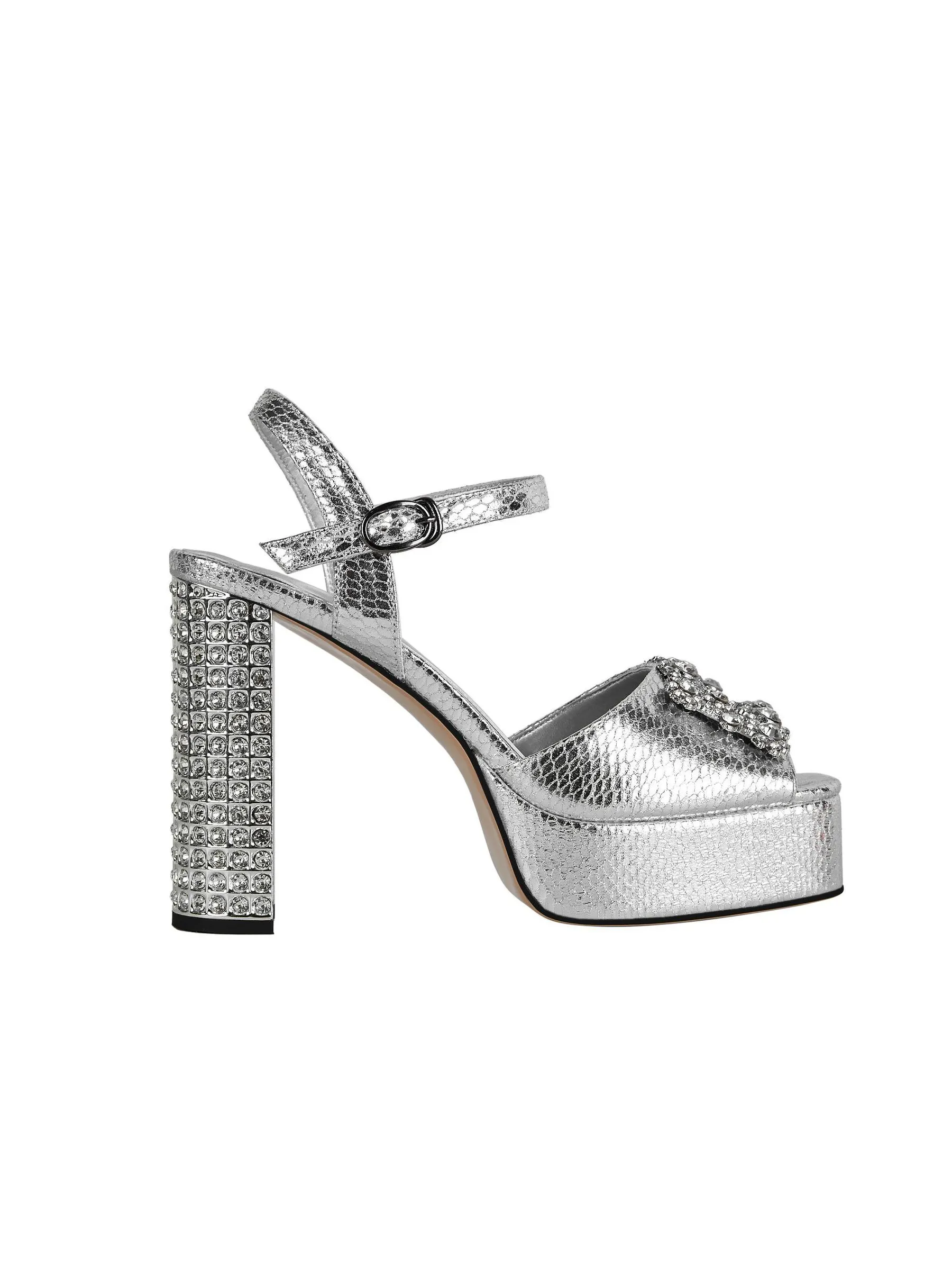 Womens Platform Rhinestones Satin Wedding Shoes High Heel Party Evening Sandals sold by ChicSew product image thumbnail 4