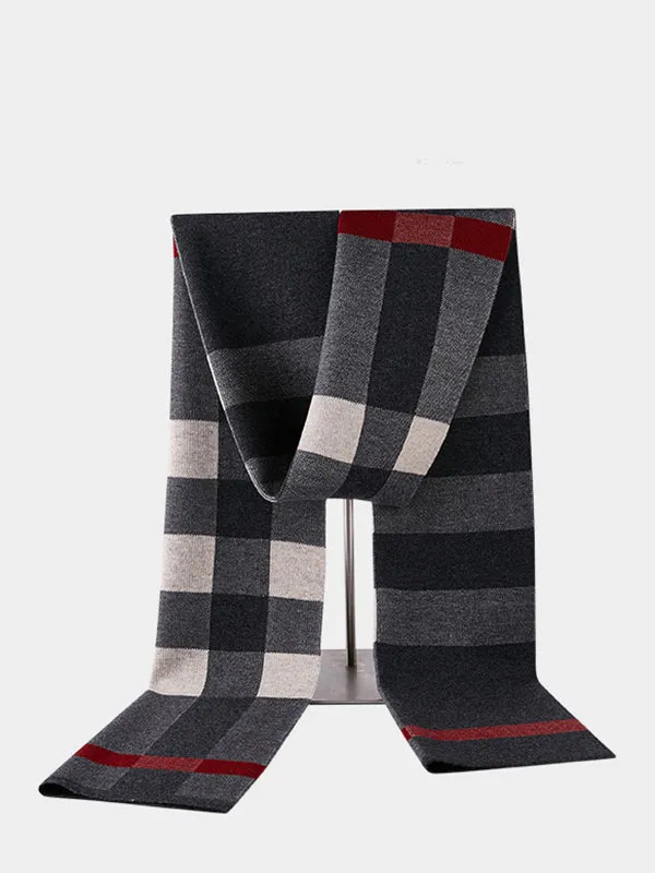 New scarf for men Winter new versatile shawl warm high-end plaid wool scarf for men and women sold by ChicSew