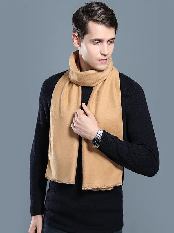 New autumn and winter men's casual scarf simple plaid solid color warm neck scarf sold by ChicSew product image thumbnail 4