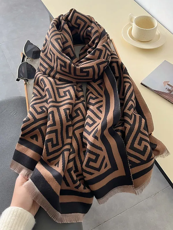 2024 Winter New Scarf Women Temperament Versatile Neck Scarf Double-sided Imitation Cashmere Elegant Warm Shawl Long Scarf sold by ChicSew