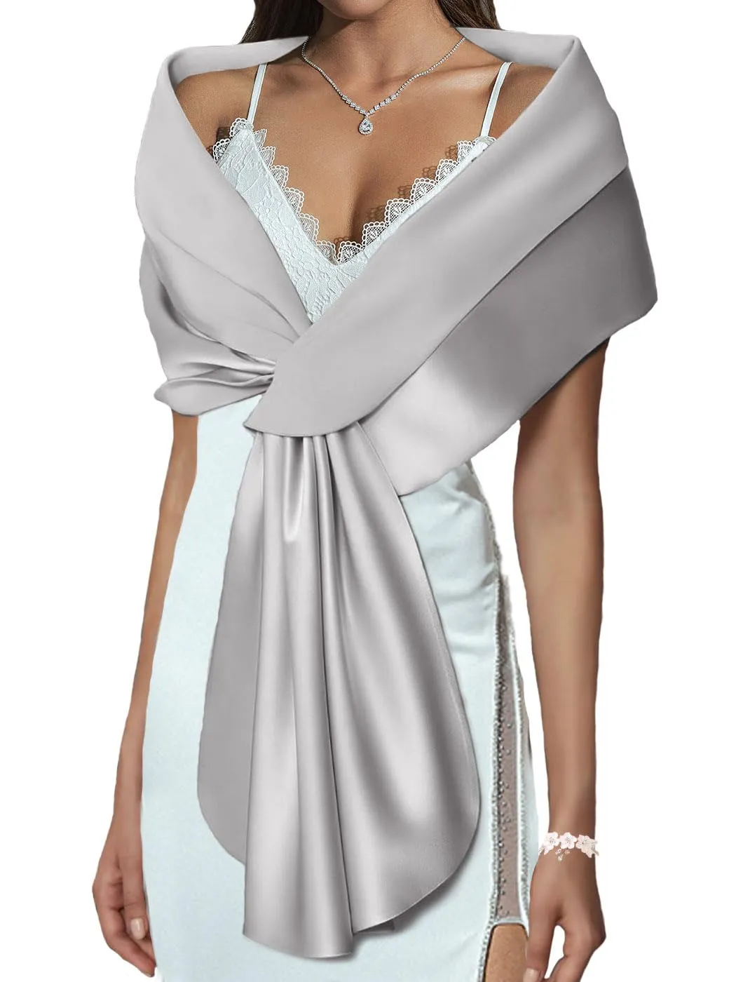 Women's Shawls and Wraps for Evening Dresses Wedding Scarf Elegant Bridal Stoles Shrug for Bride and Bridesmaid sold by ChicSew product image thumbnail 3