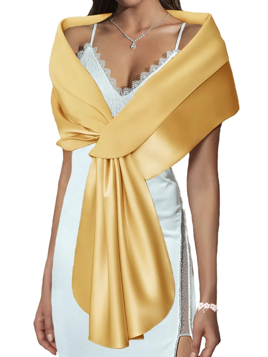 Women's Shawls and Wraps for Evening Dresses Wedding Scarf Elegant Bridal Stoles Shrug for Bride and Bridesmaid sold by ChicSew product image thumbnail 4