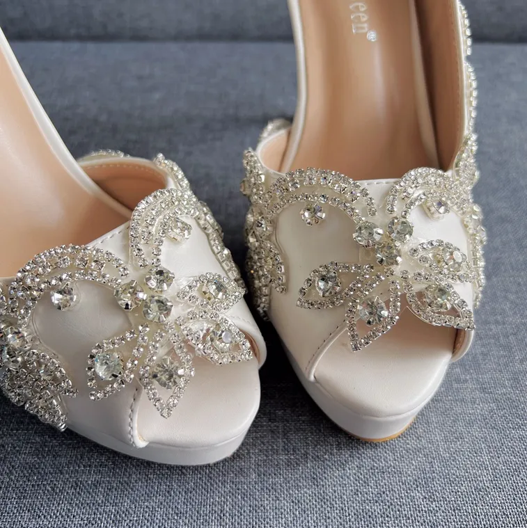 Women's Wedding Shoes Beaded High Heel Bridal Shoes,H40 sold by ChicSew product image thumbnail 5