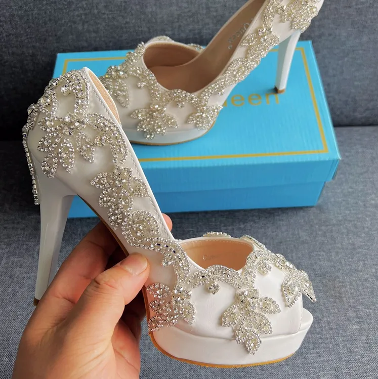 Women's Wedding Shoes Beaded High Heel Bridal Shoes,H40 sold by ChicSew product image thumbnail 2