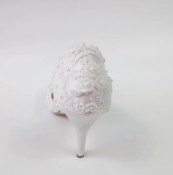 Women's Wedding Shoes Lace Shoes Flower High Heel Bridal Shoes,H39 sold by ChicSew product image thumbnail 4