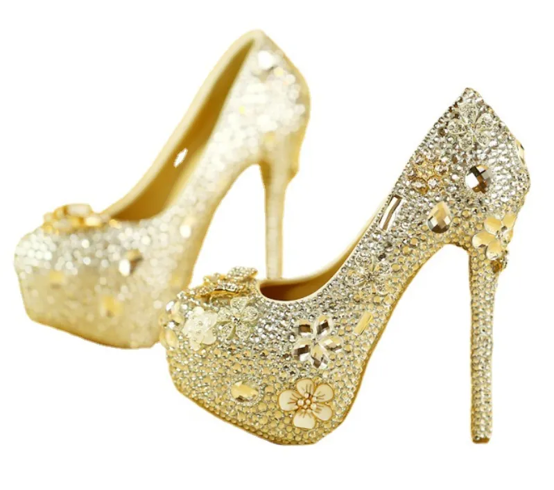 Women's Wedding Shoes Bow Crystal High Heel Decorative Heel Bridal Shoes,H32 sold by ChicSew product image thumbnail 2