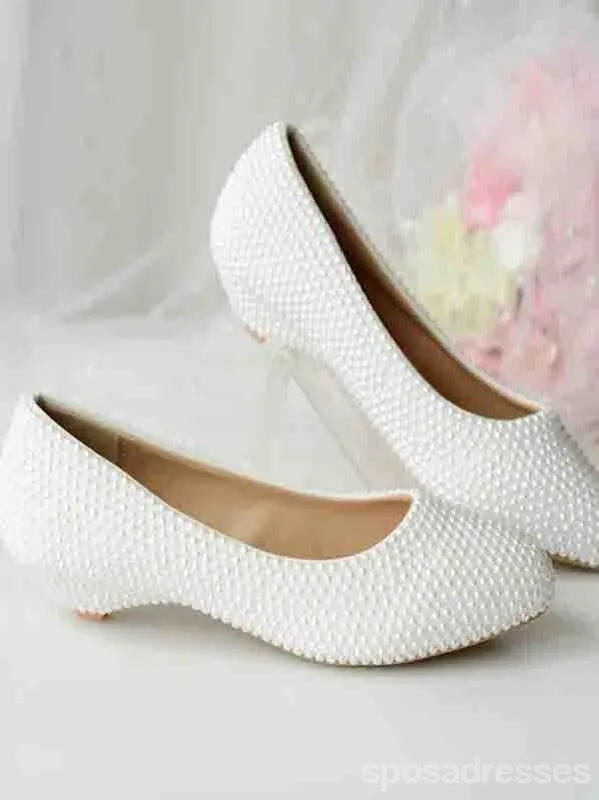 Women's Wedding Shoes Decorative Pearl Wedding Low Heels Bridal Shoes With Beading,H82 sold by ChicSew
