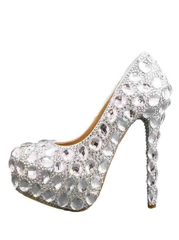 Women's Wedding Shoes Decorative Heel Wedding Heels Bridal Shoes With Beading,H81 sold by ChicSew
