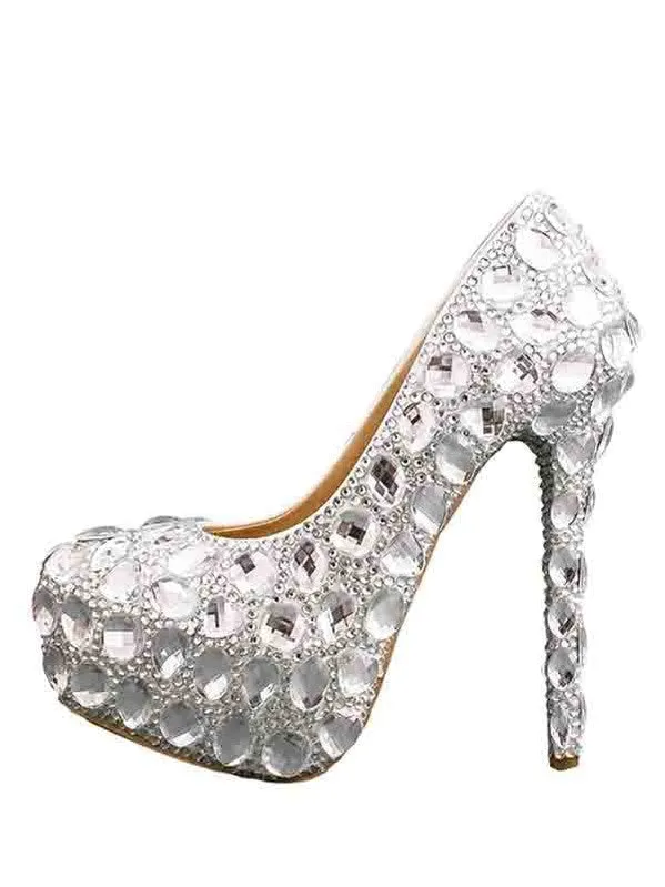 Women's Wedding Shoes Decorative Heel Wedding Heels Bridal Shoes With Beading,H81 sold by ChicSew