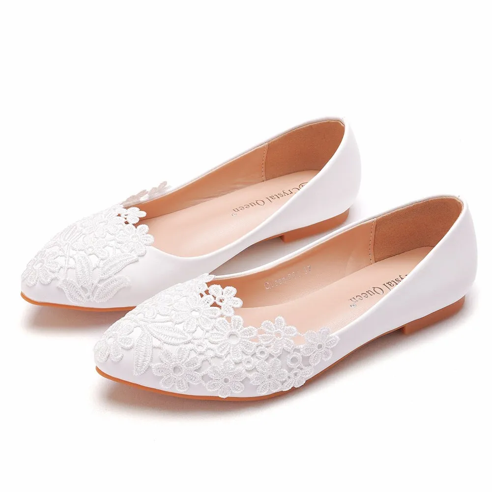 New Arrival Women's Wedding Shoes Flat Lace Wedding Shoes sold by ChicSew product image thumbnail 5