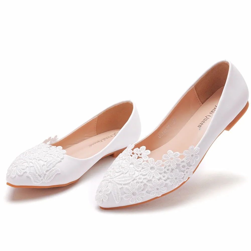 New Arrival Women's Wedding Shoes Flat Lace Wedding Shoes sold by ChicSew product image thumbnail 3