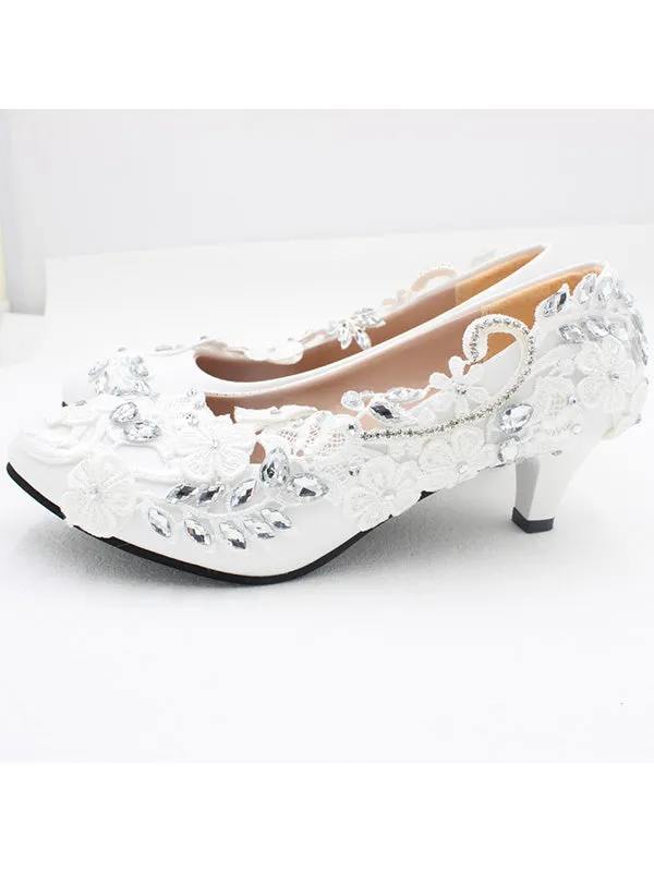 High Heel White Wedding Shoes Round Toe Shoes sold by ChicSew