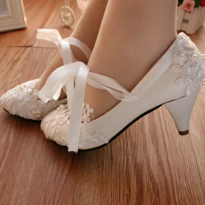 Strappy White Flat Wedding Shoes Evening Shoes sold by ChicSew product image thumbnail 3
