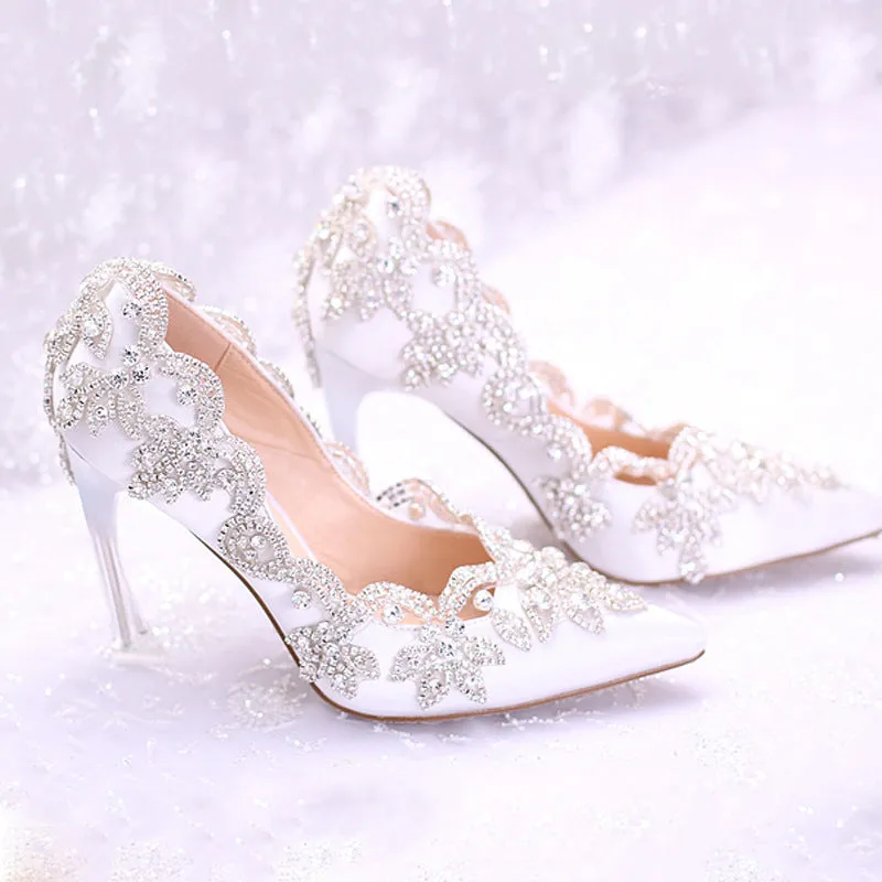 Crystal Heel Prom Evening Rhinestone Bridal Bridesmaid Shoes Evening Shoes sold by ChicSew product image thumbnail 5