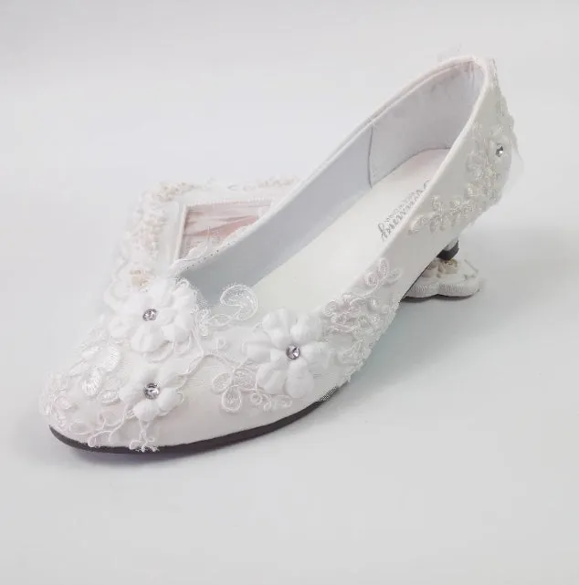 Women's Wedding Shoes Decorative Heel Wedding Heels Bridal Shoes With Beading WS0014 sold by ChicSew product image thumbnail 3