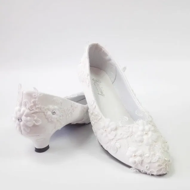 Women's Wedding Shoes Decorative Heel Wedding Heels Bridal Shoes With Beading WS0014 sold by ChicSew product image thumbnail 2