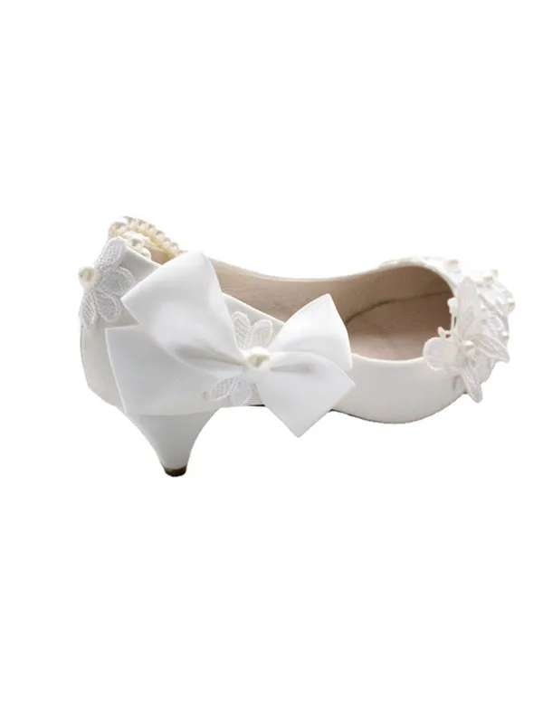 Women's Wedding Shoes Decorative Heel Wedding Heels Bridal Shoes With Beading WS0004 sold by ChicSew