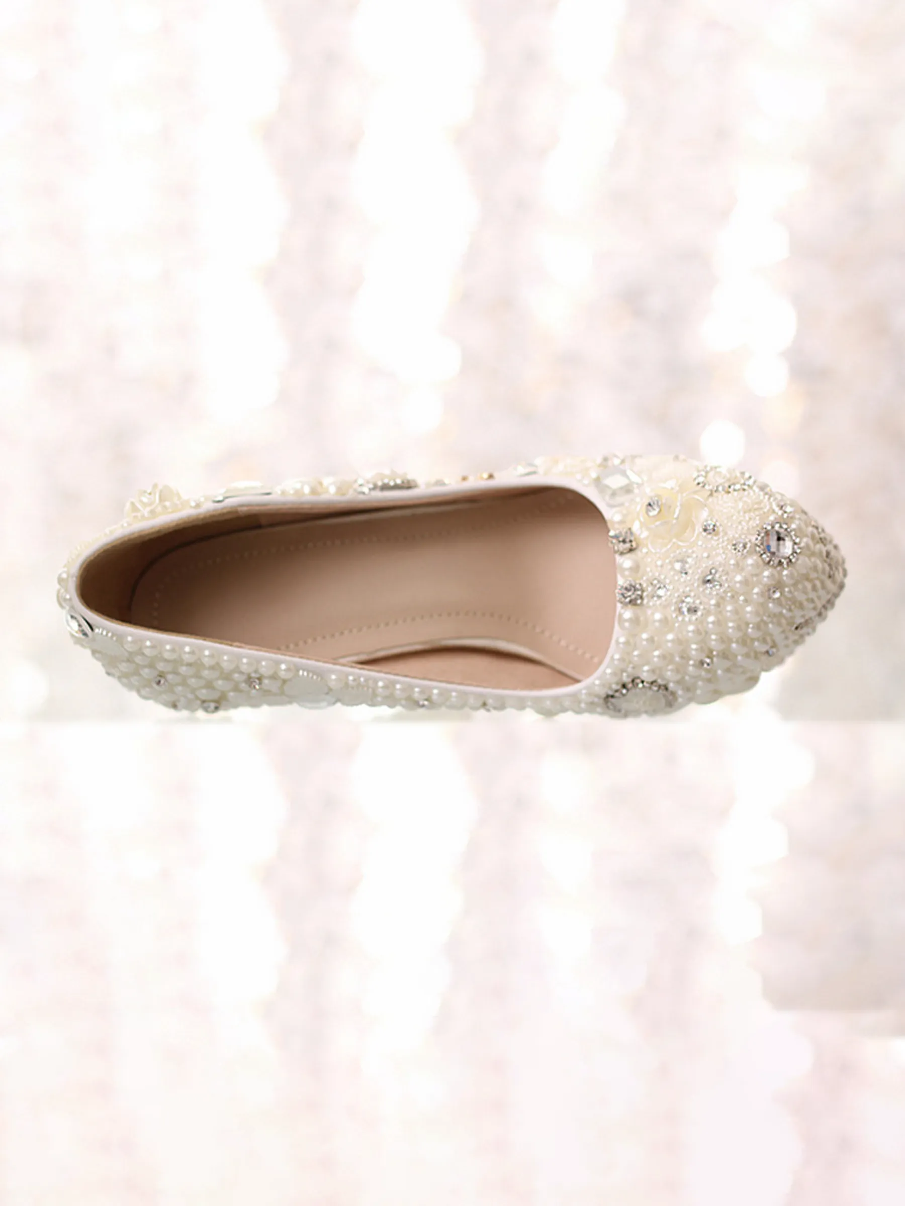 Womens Platform Pearl Rhinestone Wedding Shoes High Heel Party Evening Bridal Crystal Shoes sold by ChicSew product image thumbnail 3