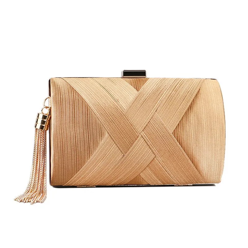 Elegant Tassel Pendant Silk Evening Bag Clutch Purse for Bride Wedding Prom Night Out Party sold by ChicSew product image thumbnail 5