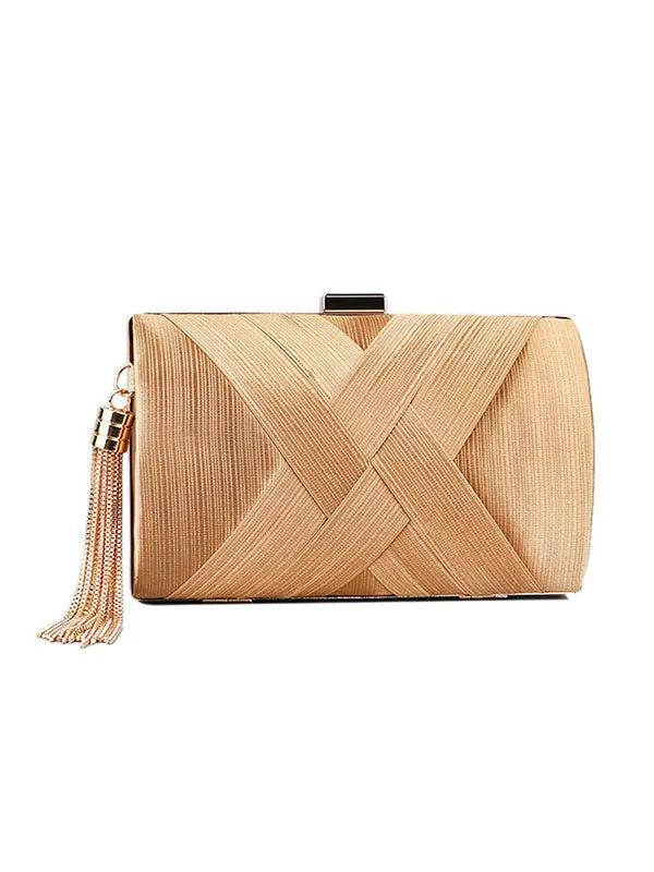 Elegant Tassel Pendant Silk Evening Bag Clutch Purse for Bride Wedding Prom Night Out Party sold by ChicSew