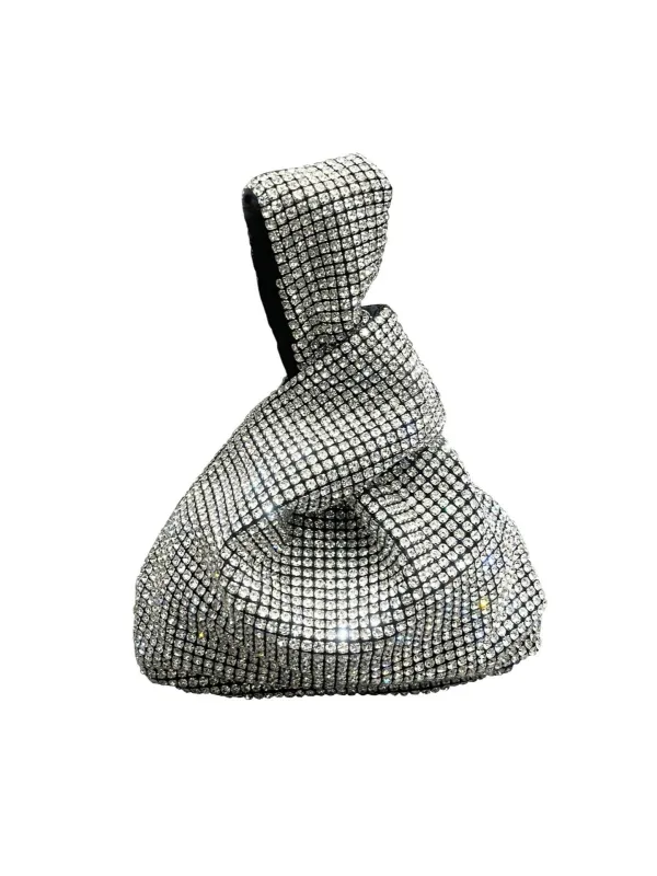 Rhinestone Clutch Evening Bags Sparkly Glitter Wristlet Purses for Party Prom Wedding sold by ChicSew