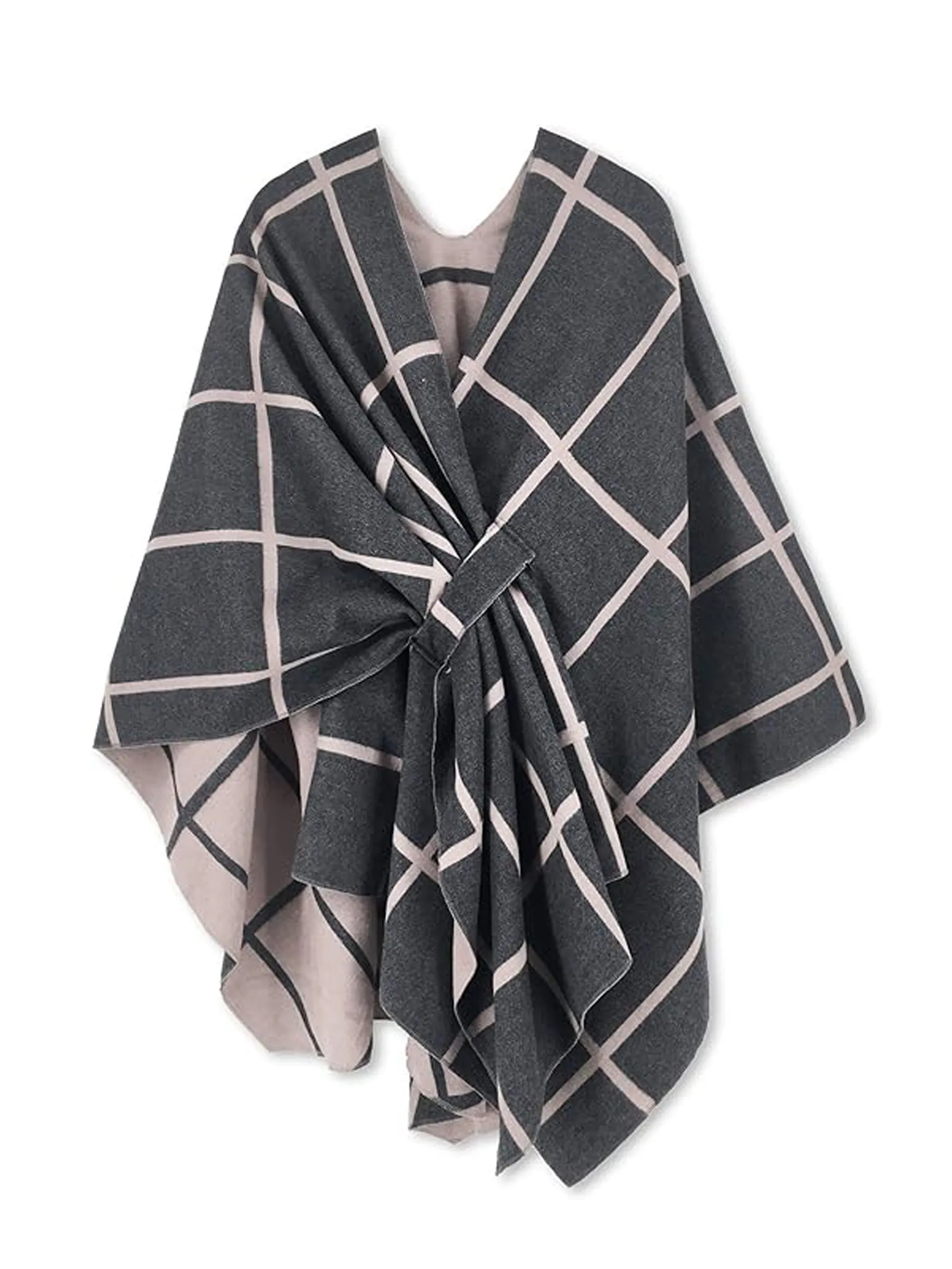 Women's Shawl Wrap Poncho Ruana Cape Open Front Cardigan Shawls for Fall Winter sold by ChicSew product image thumbnail 3