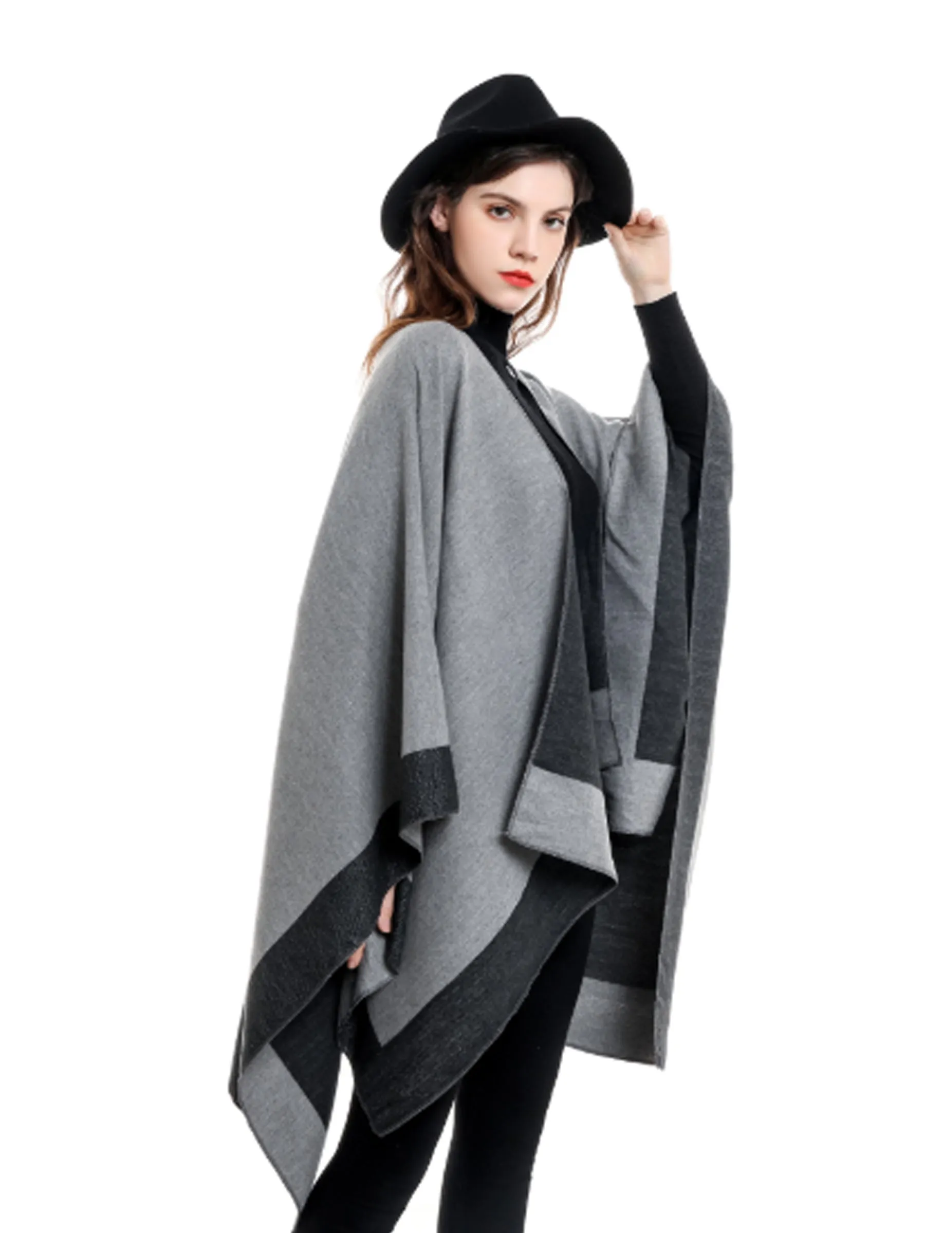 Women's Shawl Wraps Open Front Cape Warm Oversized Shawls for Fall Winter sold by ChicSew product image thumbnail 4