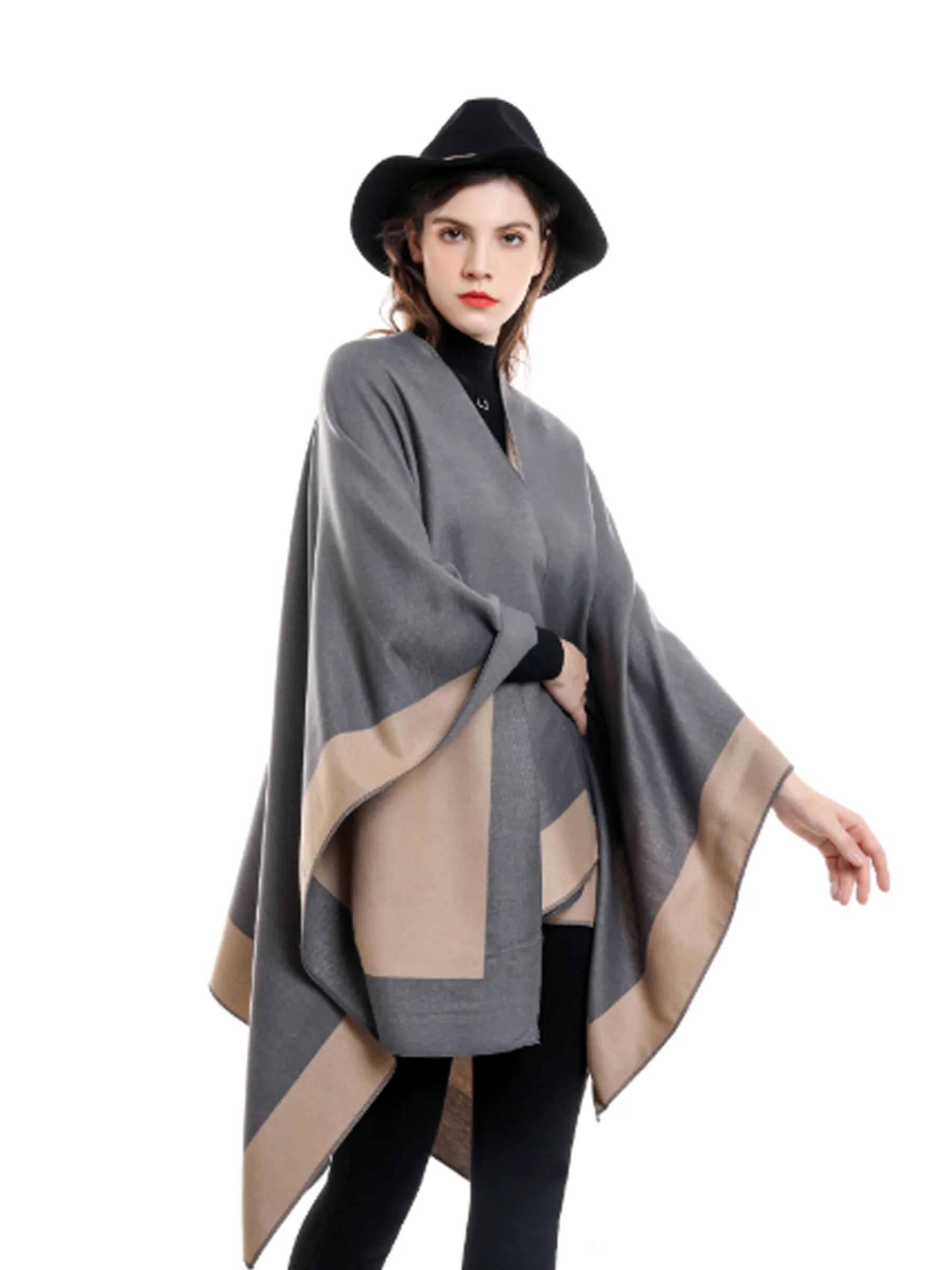 Women's Shawl Wraps Open Front Cape Warm Oversized Shawls for Fall Winter sold by ChicSew product image thumbnail 3