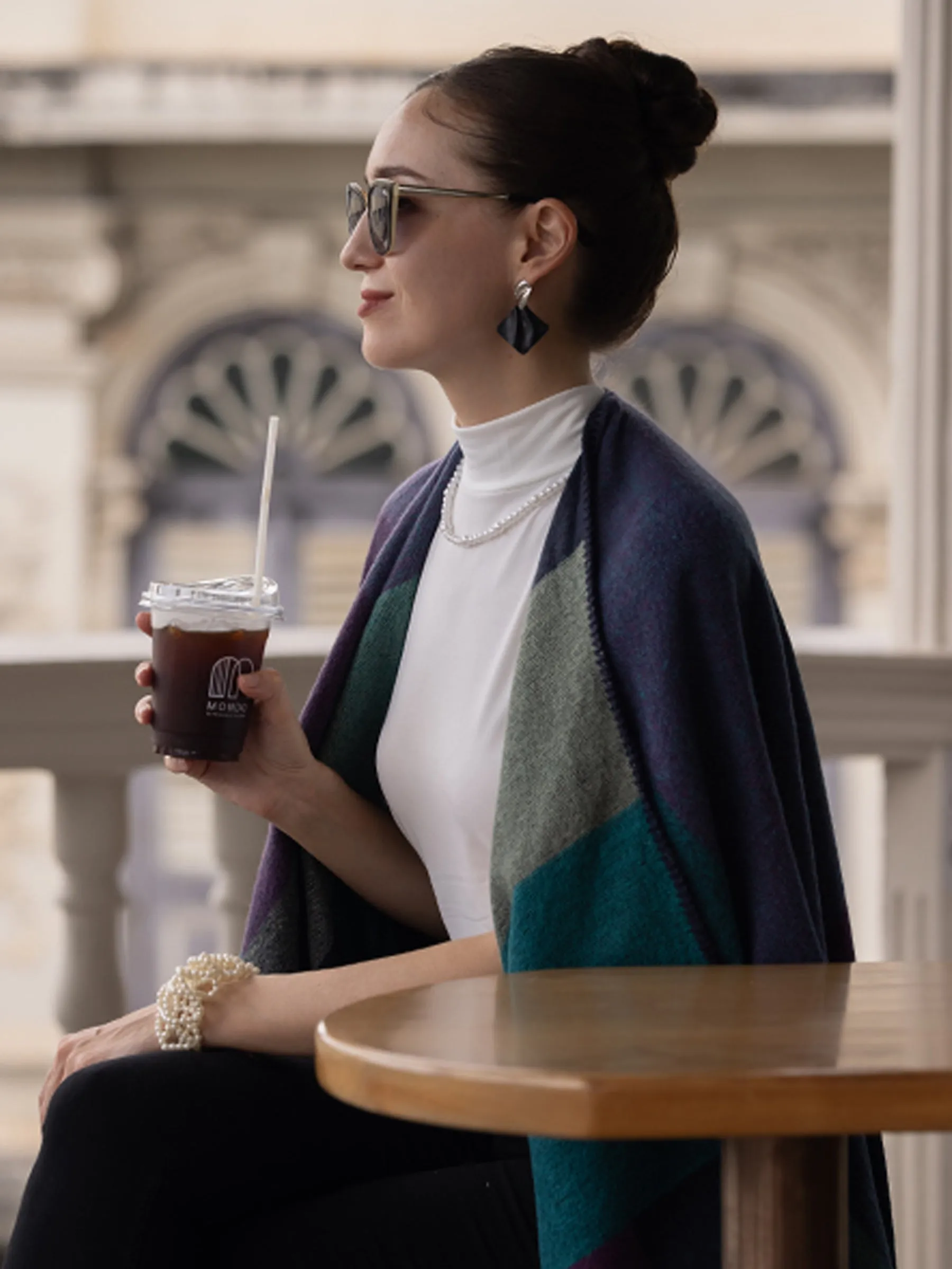 Women's Printed Shawl Wrap Fashionable Open Front Poncho Cape sold by ChicSew product image thumbnail 4