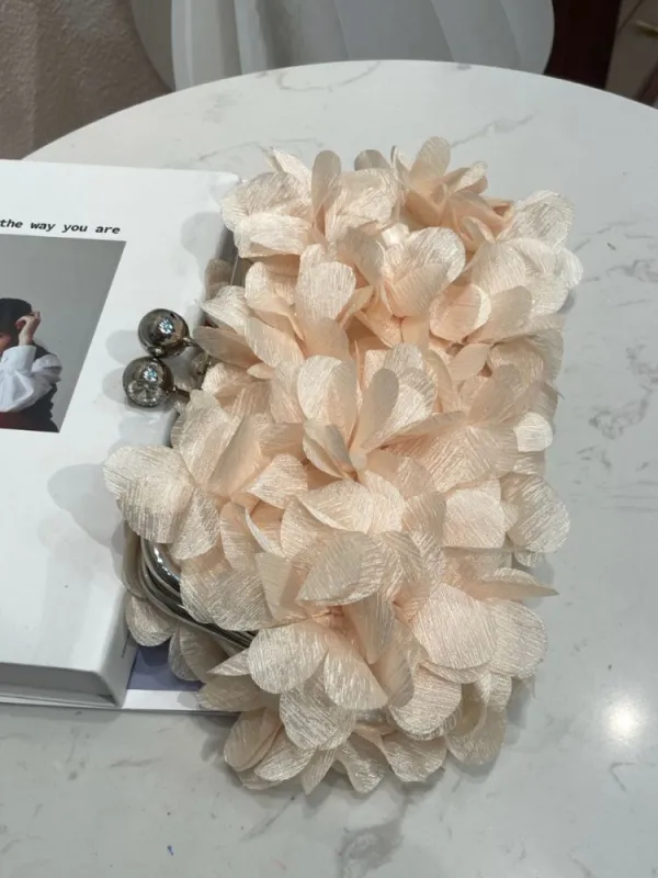 New floral women's bag hand-held evening bag casual versatile petal small bag party hand-held crossbody bag sold by ChicSew